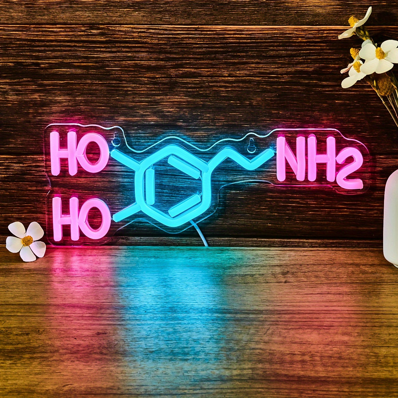 Dopamine Symbol back plate neon light for walls. Perfect for parties, bedrooms, game rooms, sports festivals, and gifts. Powered by USB.