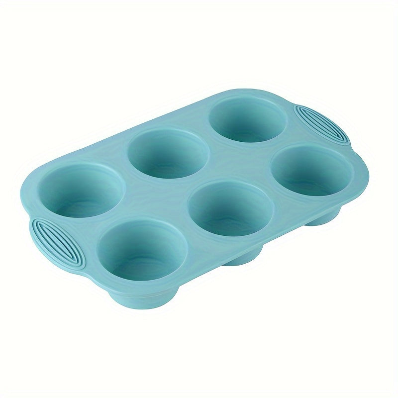 Non-stick Silicone Muffin Pan with 6/12 Cavities, Food Grade Paper Cupcake Mold, Brownie Cake Tart Bread Baking Pan. Safe for Dishwasher, BPA Free.