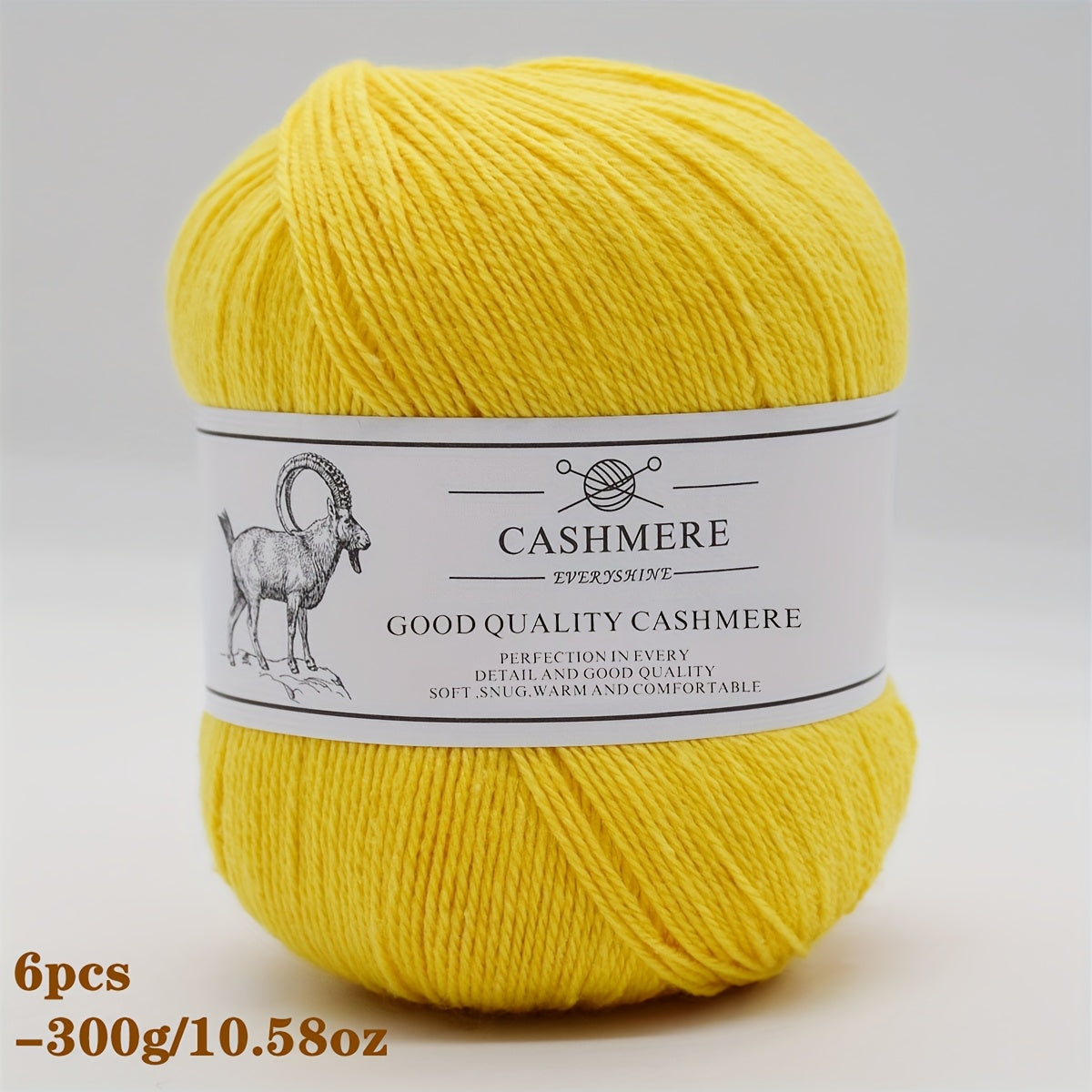 6-Pack Luxurious Cashmere Yarn for Knitting and Crocheting - Soft, Warm, Durable 80% Cashmere 20% Acrylic Blend - Perfect for Sweaters, Pants, Gloves, Hats, and DIY Crafts - 1.76oz Each