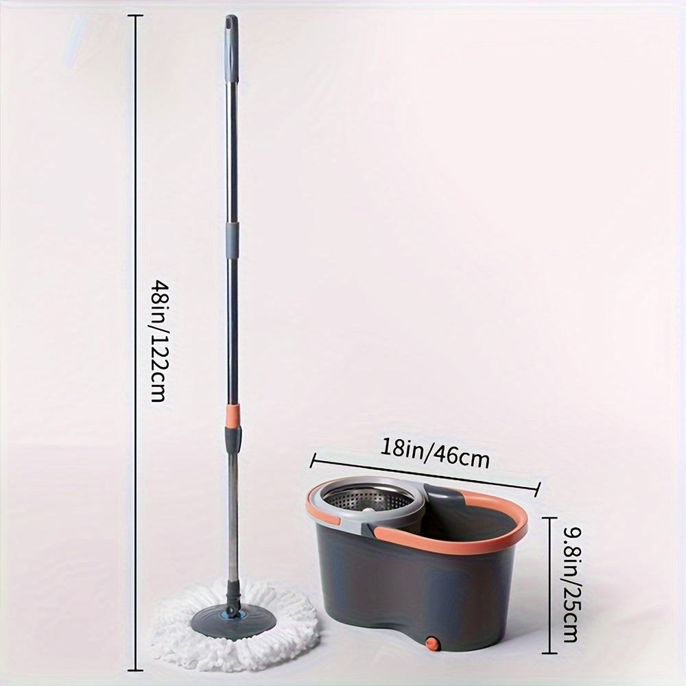 Introducing a complete cleaning solution: a round rotating mop and an innovative 8-shaped bucket set. This set includes 3 mop cloths and boasts a unique dirty water separation system. Perfect for wet or dry cleaning, this set is specially designed for