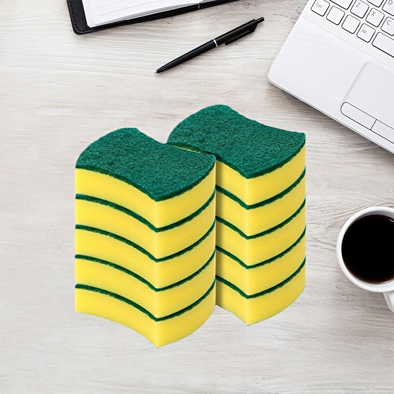 Multi-purpose cleaning sponges in packs of 10, 12, or 24 with dual-sided scrub pads. Made from premium material, these sponges are durable, scratch-free, and super absorbent. An essential cleaning tool for the kitchen, bathroom, outdoor areas, and