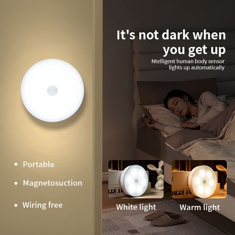 3 AMILL LED Step Lights with Motion Sensor, Adjustable Brightness, Flush Mount, Battery Operated, for various spaces.