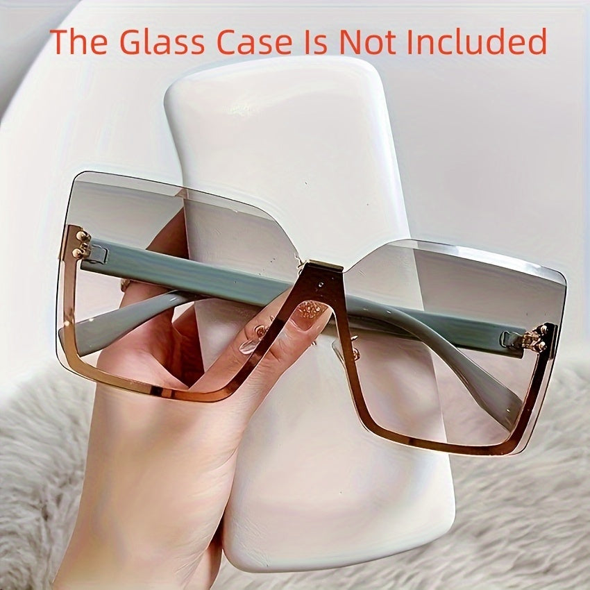 2 semi-rimless fashion glasses with gradient lenses for women, suitable for decoration, driving, and casual outings.