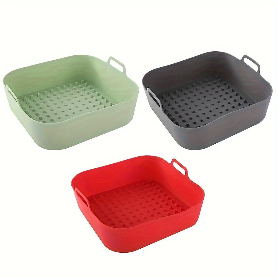 Square Silicone Air Fryer Basket: A versatile accessory for air fryer ovens, this reusable pot is a must-have for all your air frying needs.