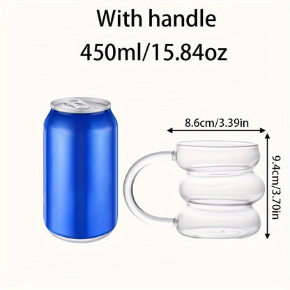 1 piece of irregular high borosilicate glass cup for Caterpillar heat-resistant beverages.