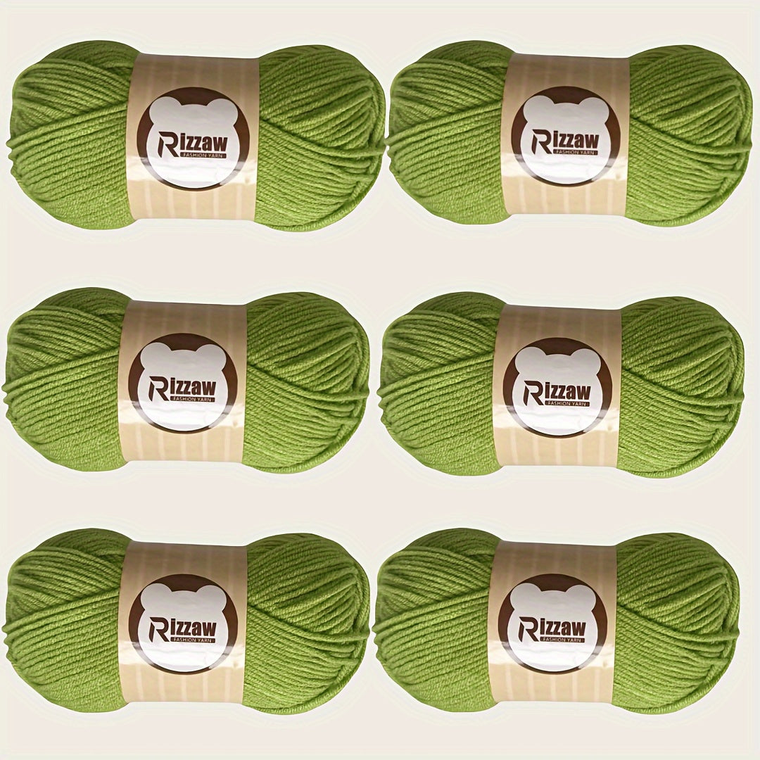 6 pieces of 50g soft yarn for beginners, suitable for crocheting clothes, blankets, DIY knitting, and handbags.