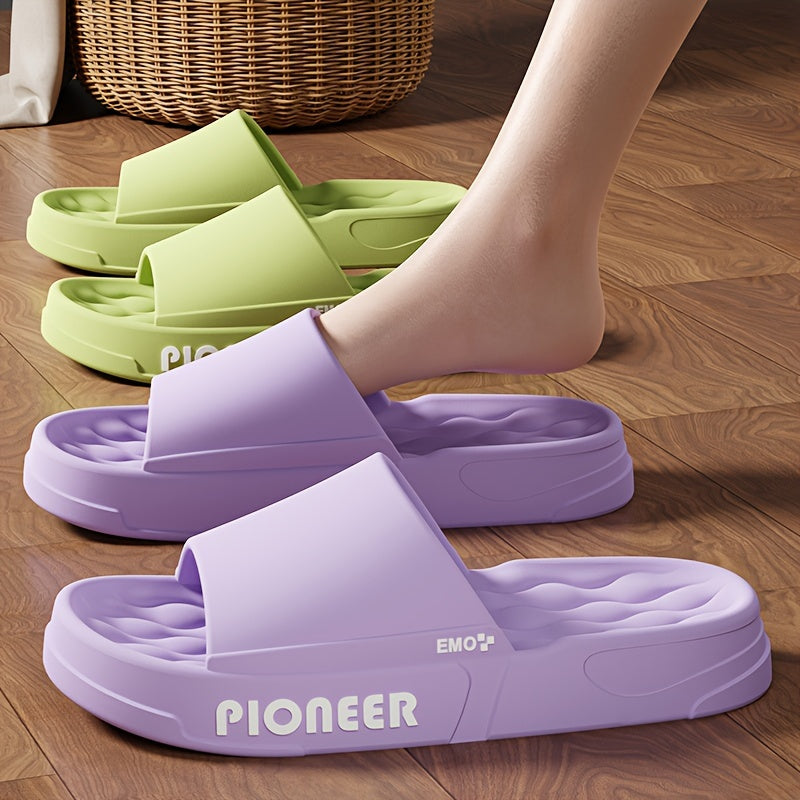 QUEEY HOME EVA Slides, All-Season Sports Style, Non-Slip Thick Sole Slippers, Hand Washable, for Home and Bathroom Use