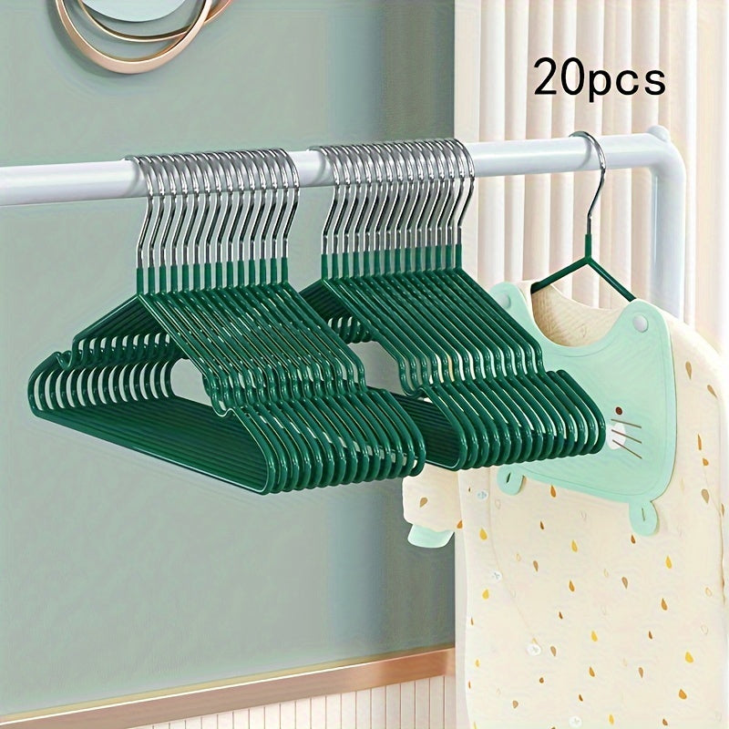 20 Non-Slip Metal Baby Hangers - Sturdy and Space-Saving for Nursery and Bedroom Clothing Storage, Convenient for Use