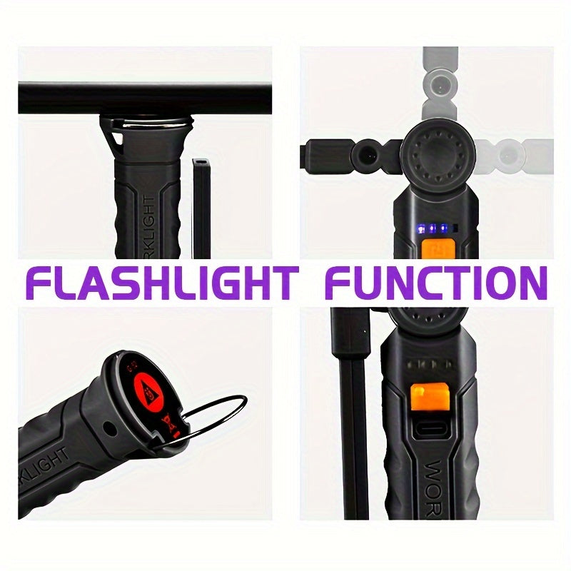 Rechargeable LED UV flashlight with magnetic base for multiple uses such as jewelry making and pet stain detection.