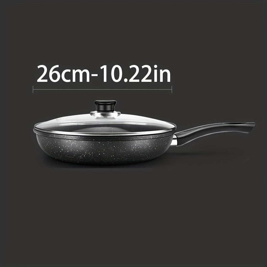 Set of 3 Non-Stick Cast Iron Cookware Pieces with Lids - Includes Soup, Frying, and Wok Pans for Multi-Purpose Kitchen Cooking