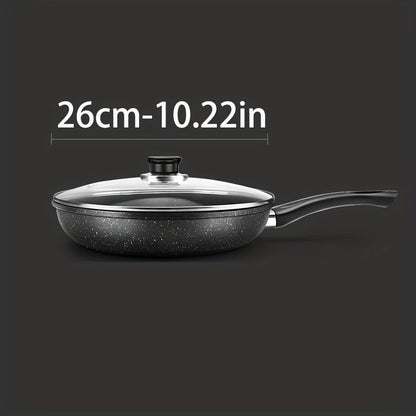 Set of 3 Non-Stick Cast Iron Cookware Pieces with Lids - Includes Soup, Frying, and Wok Pans for Multi-Purpose Kitchen Cooking