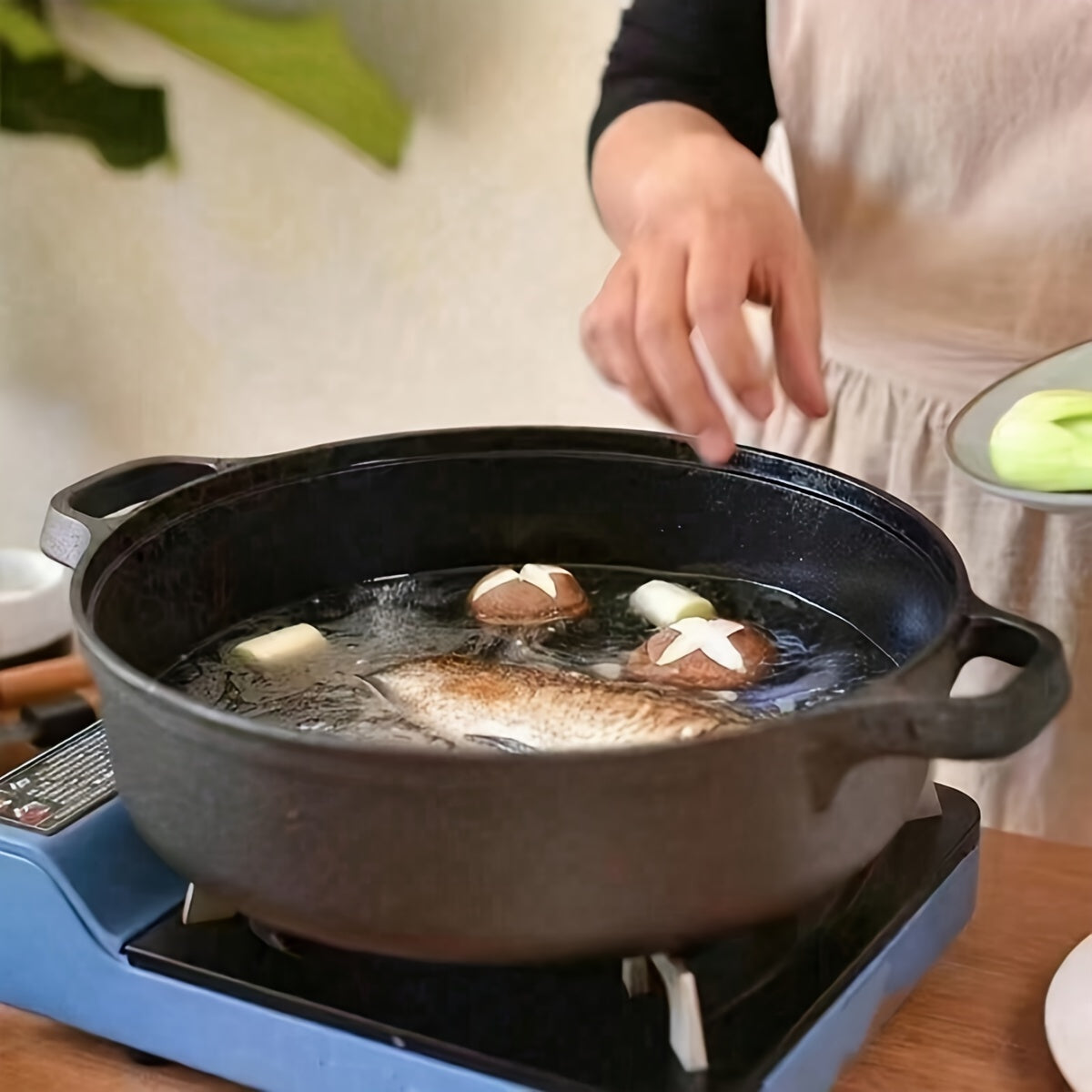 Multi-purpose Cast Iron Skillet with Twin Handles - Round, Uncoated, and Versatile Pan for Healthy Cooking in Kitchens and Restaurants