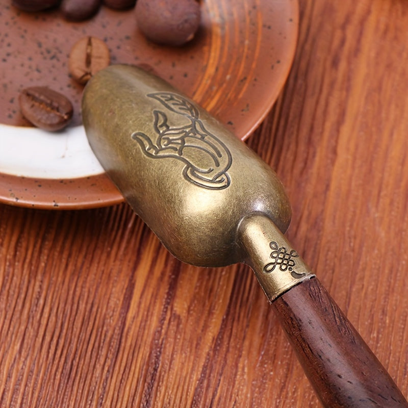 Sophisticated Black Sandalwood Tea Spoon - Versatile for Coffee, Sugar & Spices - Must-Have Kitchen Tool