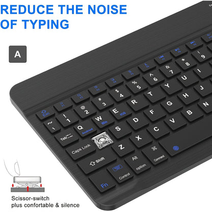 JEPHNY SlimKeys Wireless Keyboard - Ultra-Slim, Rechargeable, Portable Keyboard with Function Keys, USB-C Charging, Compatible with Android, Windows, Samsung Galaxy Tab, iPad Pro/Air/Mini -