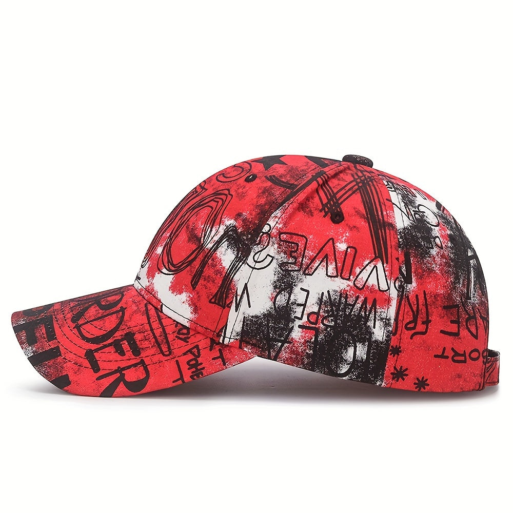 Trendy Graffiti Flower Cloth Baseball Cap