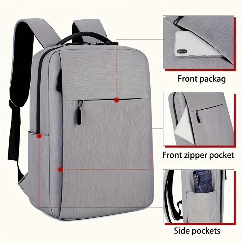 Durable travel backpack with laptop compartment, adjustable straps, multi-compartment storage, made of nylon, ideal for commuting, school, office, and outdoor adventures.