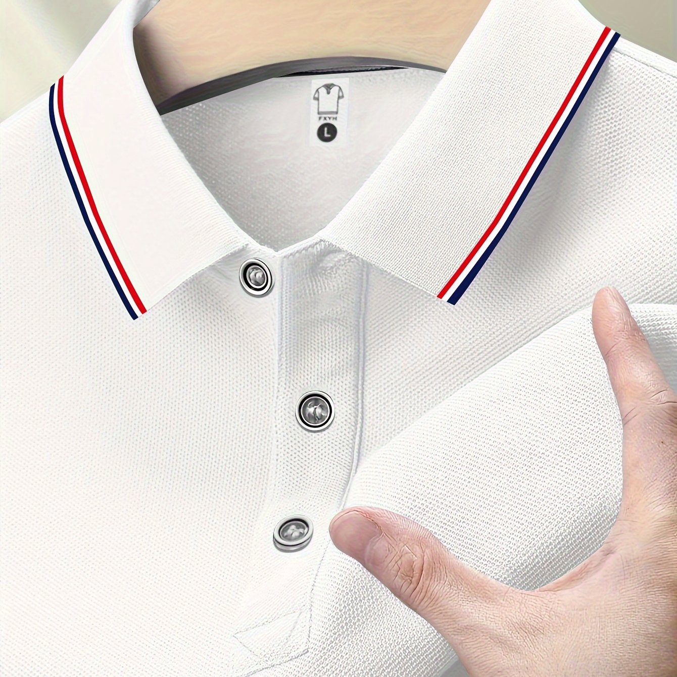 Casual short sleeve lapel shirt for summer outdoor activities, with stripes.