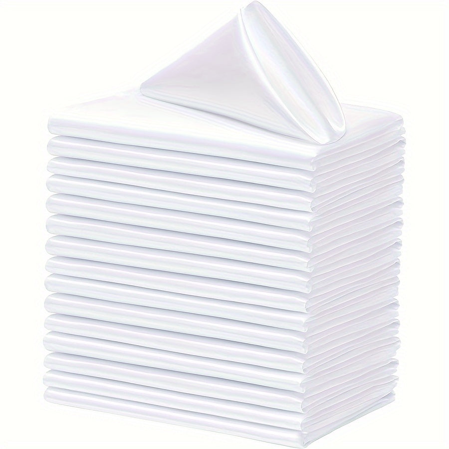 12/24 pieces of 43.18x43.18 cm square satin napkins made of polyester, perfect for restaurants, banquets, and weddings.