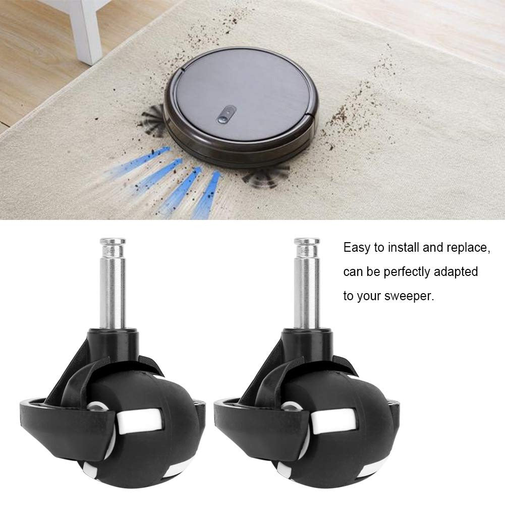 Set of 2 Replacement Front Wheel Casters compatible with Deebot N79/N79S Robots - Made from durable ABS material, simple to install, no power needed, fits all models, essential Sweeping Robot accessories