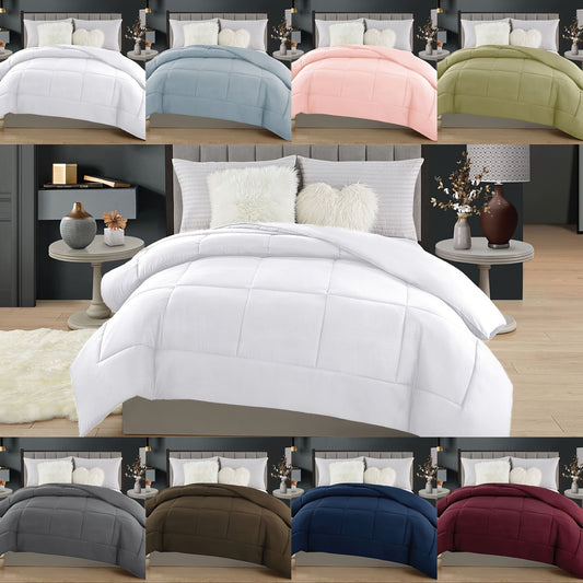 1 Piece Comforter for All Seasons Bedding. This set includes a single comforter/duvet insert that is soft, hypoallergenic, breathable, and machine washable. It is also wrinkle-free, fade-resistant, and shrink-resistant.