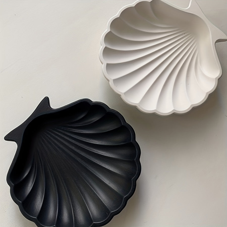 Ocean shell tray silicone mold for DIY plaster ornament storage.