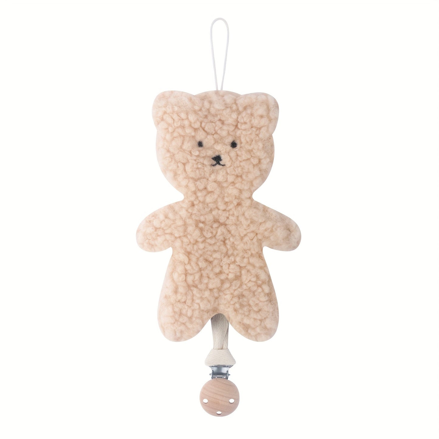 Adorable Cartoon Pacifier Chain with Soft Plush Bear Design, Pacifier Holder, and Clip