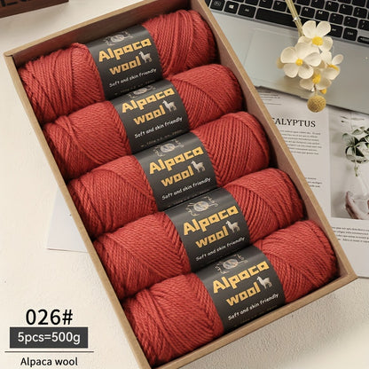 500G Alpaca Wool Yarn, 245 Thick Knitting Needles, Multi-Colored Kit for Autumn and Winter Fashion DIY Projects. Includes Yarn for Sweaters, Cardigans, Scarves, Hats, Gloves, Pants, and