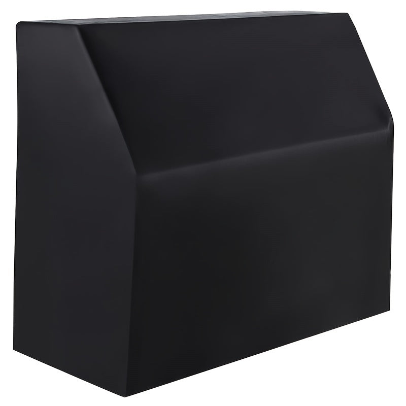 Waterproof and dustproof piano cover made of silvery-coated oxford fabric for sunlight and moisture protection in black.