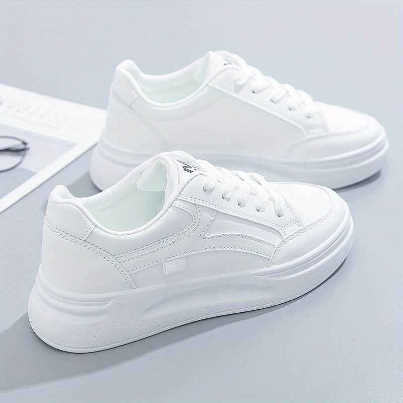 Lace up flat sneakers for women, ideal for leisure walking, running, and jogging.