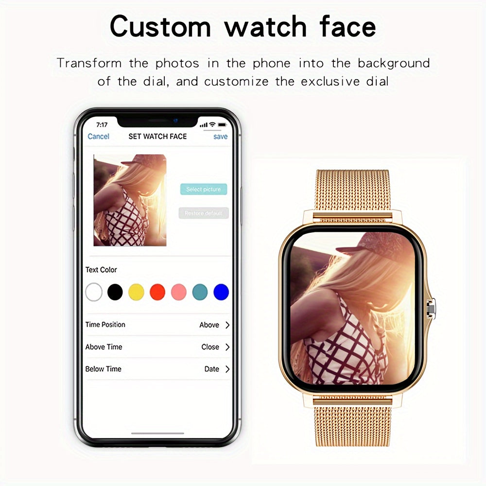 The new 1.85-inch full-touch HD fashion smart watch features wireless call functions, sports and sleep monitoring, and a large watch face. Suitable for Android and Apple phones, it's the