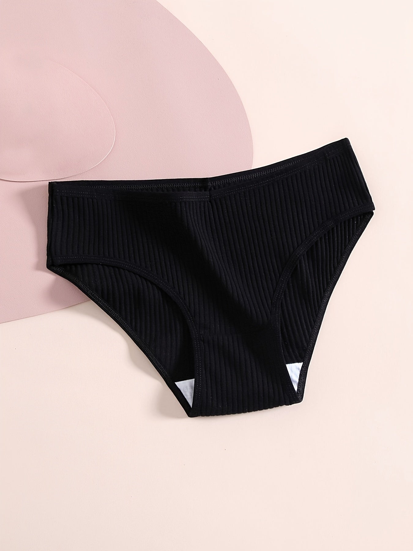 8 women's briefs with ribbed design, breathable and stretchy for comfort.