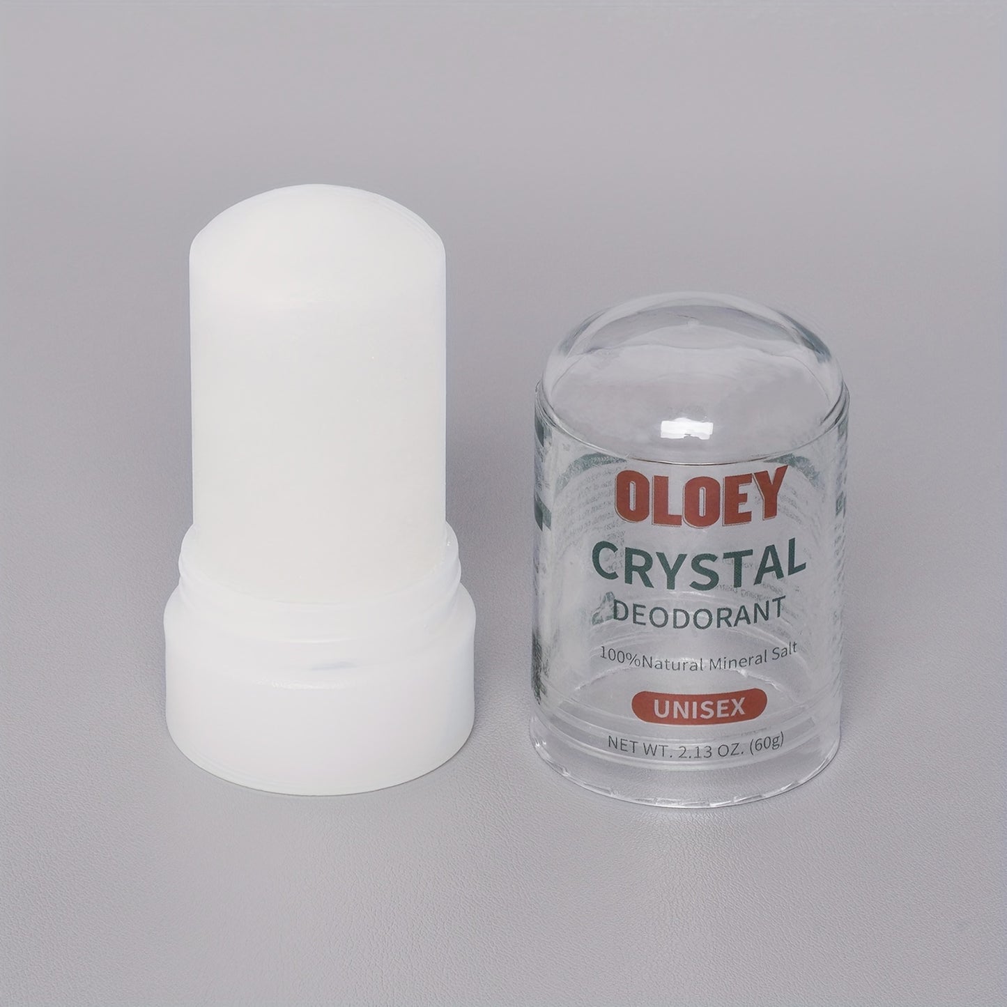 60g OLEY Crystal Stick: Natural Mineral Salt Antiperspirant, Unisex-Adult, Sweat and Body Odor Blocking, Aluminum-Free.