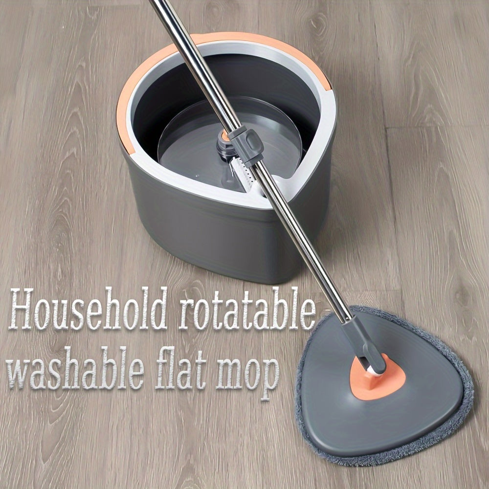 Get the Teardrop Mop and Bucket Set featuring a Rotatable Flat Mop equipped with a Self-Wringing System. This versatile set enables dual-use for both wet and dry floor cleaning. Made from durable Stainless Steel and Plastic Material, it is perfect for