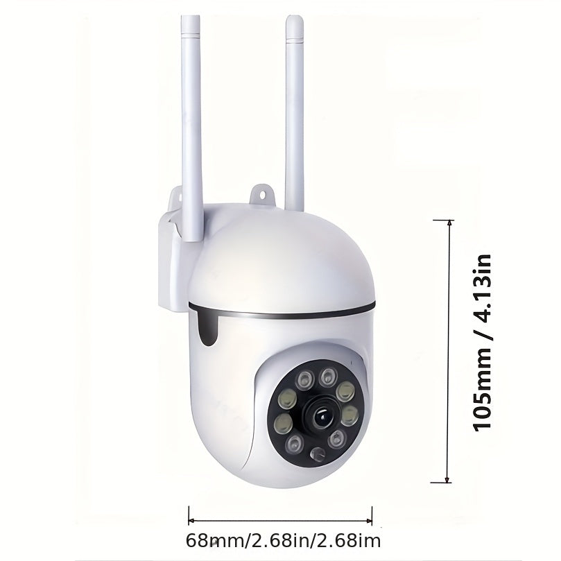 1080P HD wireless security camera set with color night vision, spotlight, siren, 2-way audio, motion tracking, and Amazon Alexa compatibility. Designed for home and outdoor surveillance