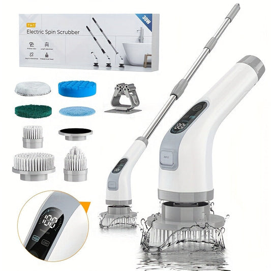 Get your hands on the 2024 Cordless Electric Scrubber Set featuring a high-definition display. With 8+2 speed settings, this portable brush is perfect for cleaning your bathroom, kitchen, tile, bathtub, and car.