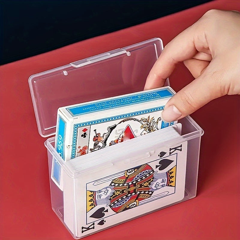 2/4 Plastic Waterproof Card Storage Boxes with Clear Lids, Perfect for Playing Cards and Collectibles, Ideal Holiday Gift