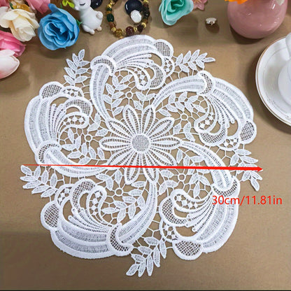 Elegant European lace coaster set for table protection.