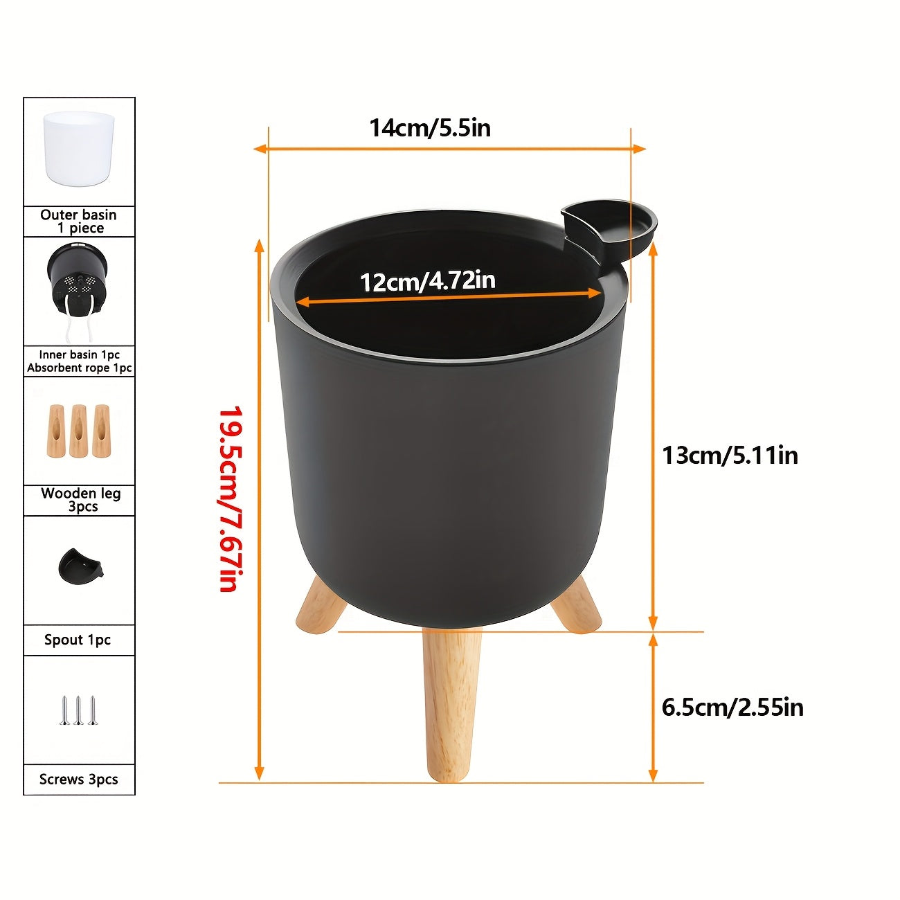 Wooden leg planter for indoor/outdoor use in home or office, suitable for various plants.