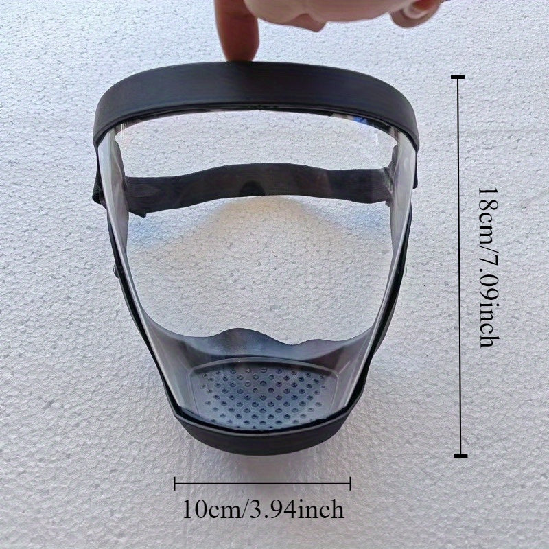 Reusable transparent plastic welding mask provides full protection against dust and fog without the need for electricity. Featuring a sturdy frame and transparent visor for kitchen and