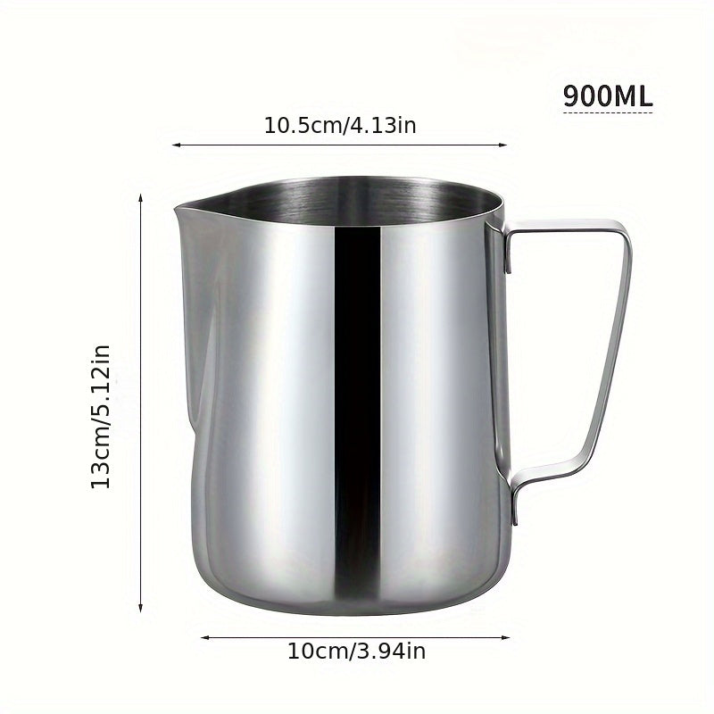 1pc 600ml Handheld Stainless Steel Manual Milk Frother Pitcher - Perfect for Latte, Cappuccino, and Espresso - Ideal for Home, Restaurant, Hotel, Coffee Shop, or Office Use