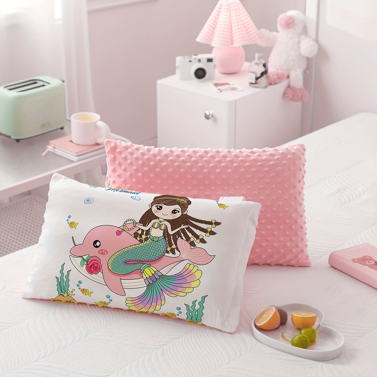 Super Soft Sleeping Pillow for Kids with Cartoon Pattern, Zipper Removable and Washable, Perfect for Boys and Girls.