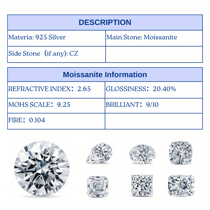 Кольцо для помолвки Shavano Moissanite - 1 шт., 5.3/8 г, 2/5 карата, 18K золотое покрытие на серебре 925. Простая и элегантная обручалка, идеально подходящая для юбилеев, дней рождения, Рождества, всех сезонов и музыкальных фестивалей.