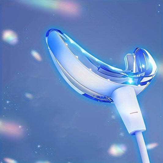 LED teeth whitening light, USB powered, for men and women, removes stains and yellowing without batteries, dental care accessory.