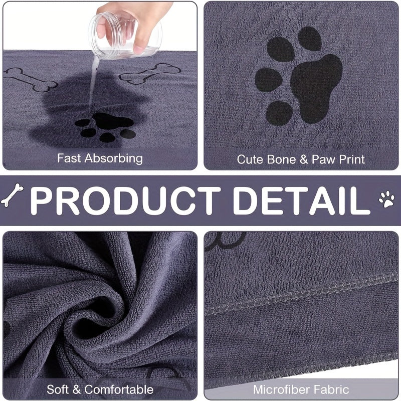 Bulk microfiber dog towels for quick drying, ideal for pet grooming.