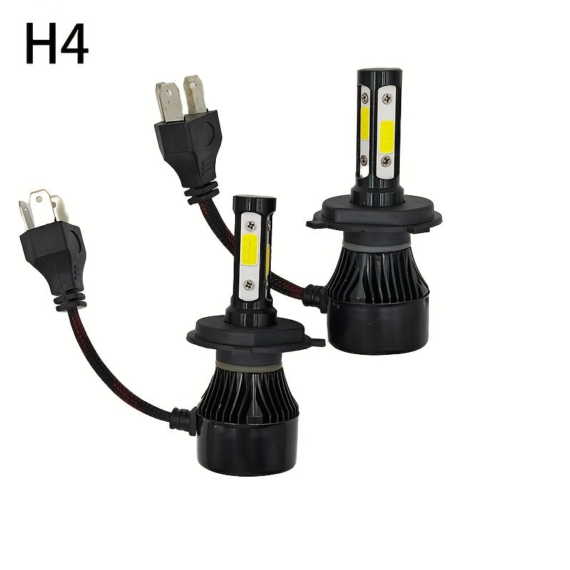 New 4 Sides LED Car Headlight Kit for H4, H7, H8, H11, 9005, 9006, and H13.