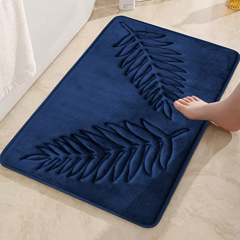 Polyester Blend Bath Rug Set featuring Geometric Pattern - Stain Resistant, Low Pile, Machine Made Non-Woven Memory Sponge Mats - Dry Clean Only - Universal Holiday Door Entrance Mat for Bathroom, Living Room