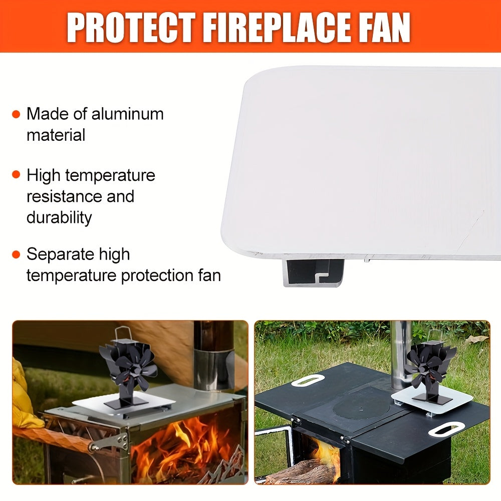 Aluminum Stove Fan Heat Shield with High-Temperature Resistance - Insulation Board for Burner Protection, Perfect for Fireplaces and Heaters