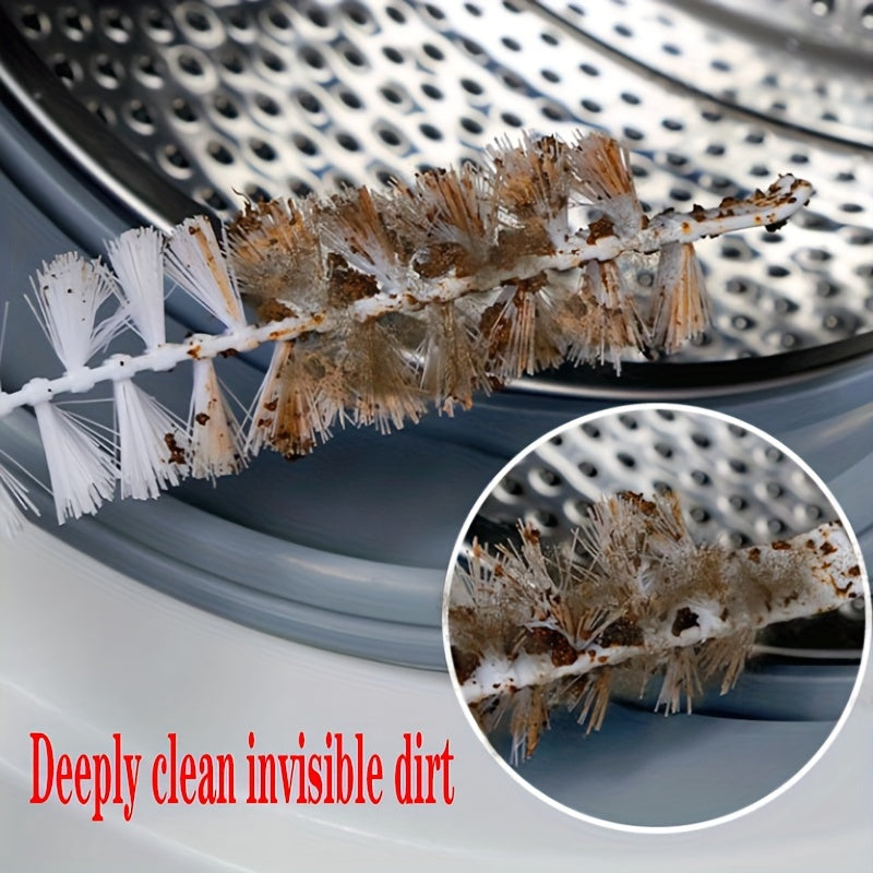 Multi-purpose cleaning brush with a long handle for easy reach - No-disassembly design allows for reuse when cleaning washing machines and appliance drums in the kitchen, bathroom, and sink gaps.