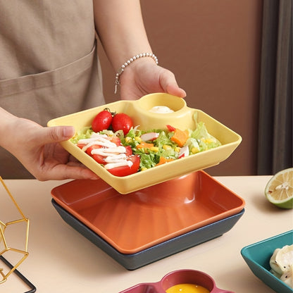 Set of 4 serving platters for appetizers, charcuterie, food, and dessert. Perfect for snacks like chips and sushi. Each plate is 18.54cm X 16.76cm, sturdy and reusable, made from BPA-free material.