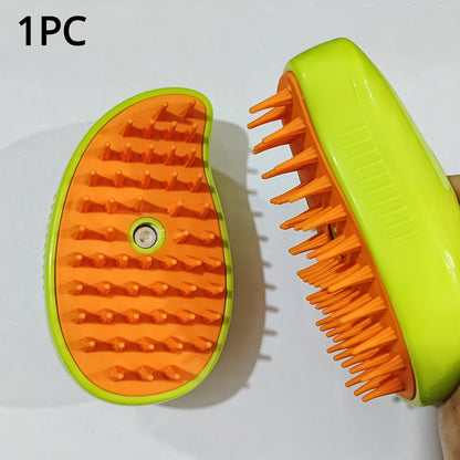 PetPro USB Rechargeable 3-in-1 Self-Cleaning Cat Grooming Brush with Massage Comb for Cats and Dogs, Safe Hair Removal Tool.